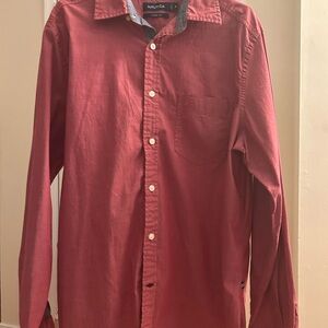Nautica Men's Button-Down Shirt in Deep Red
